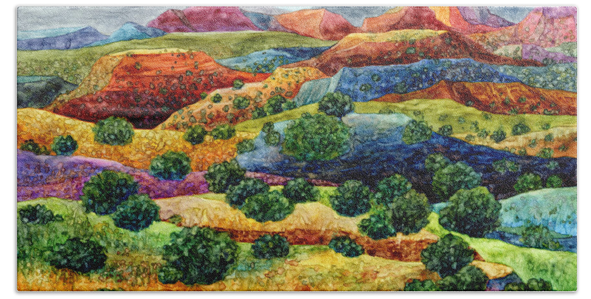 Canyon Beach Towel featuring the painting Canyon Impressions by Hailey E Herrera