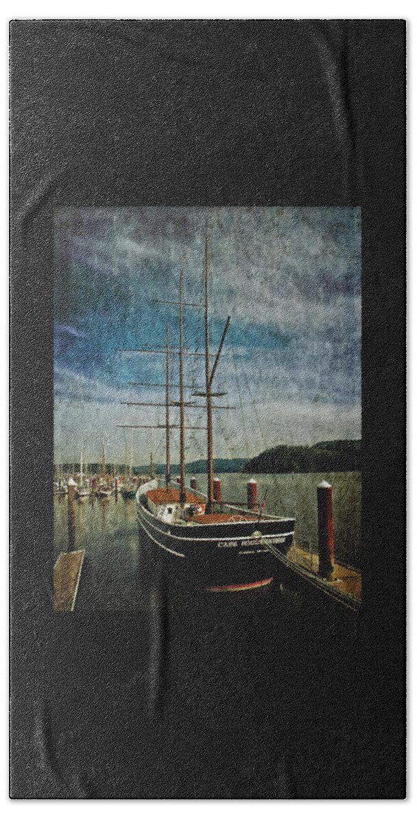 Hdr Beach Towel featuring the photograph Tall Ship Cape Foulweather by Thom Zehrfeld