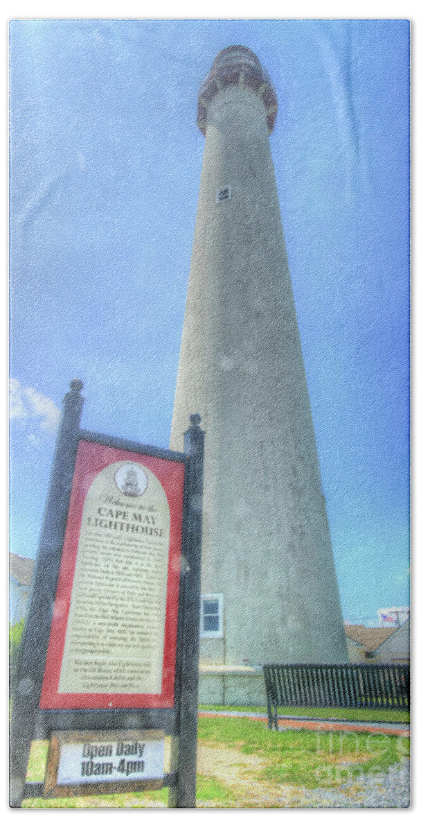 Jersey Shore Beach Towel featuring the photograph Cape May Lighthouse by Geoff Crego
