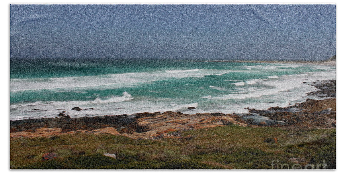 Witsands-soetwater Coastal Conservancy Beach Towel featuring the photograph Capetown Peninsula Beach by Bev Conover