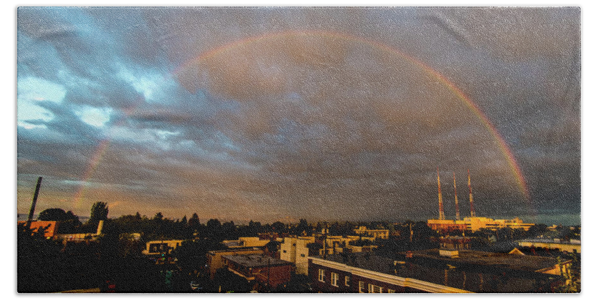 Seattle Beach Towel featuring the photograph Capitol Hill Rainbow by Matt McDonald