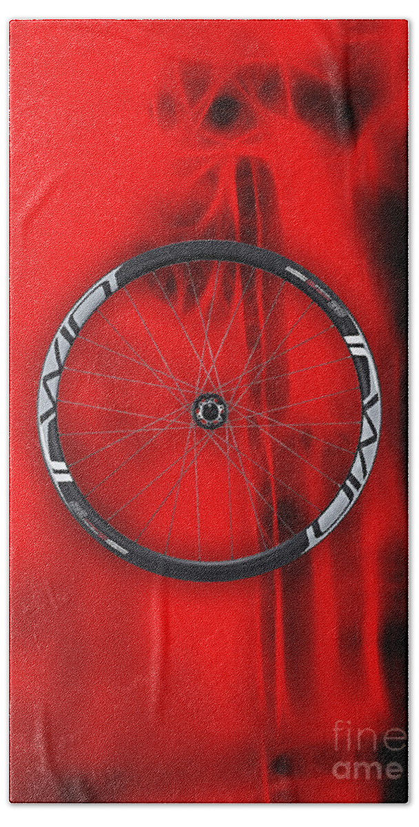 Bicycle Beach Towel featuring the mixed media Carbon Fiber Bicycle Wheel Collection by Marvin Blaine