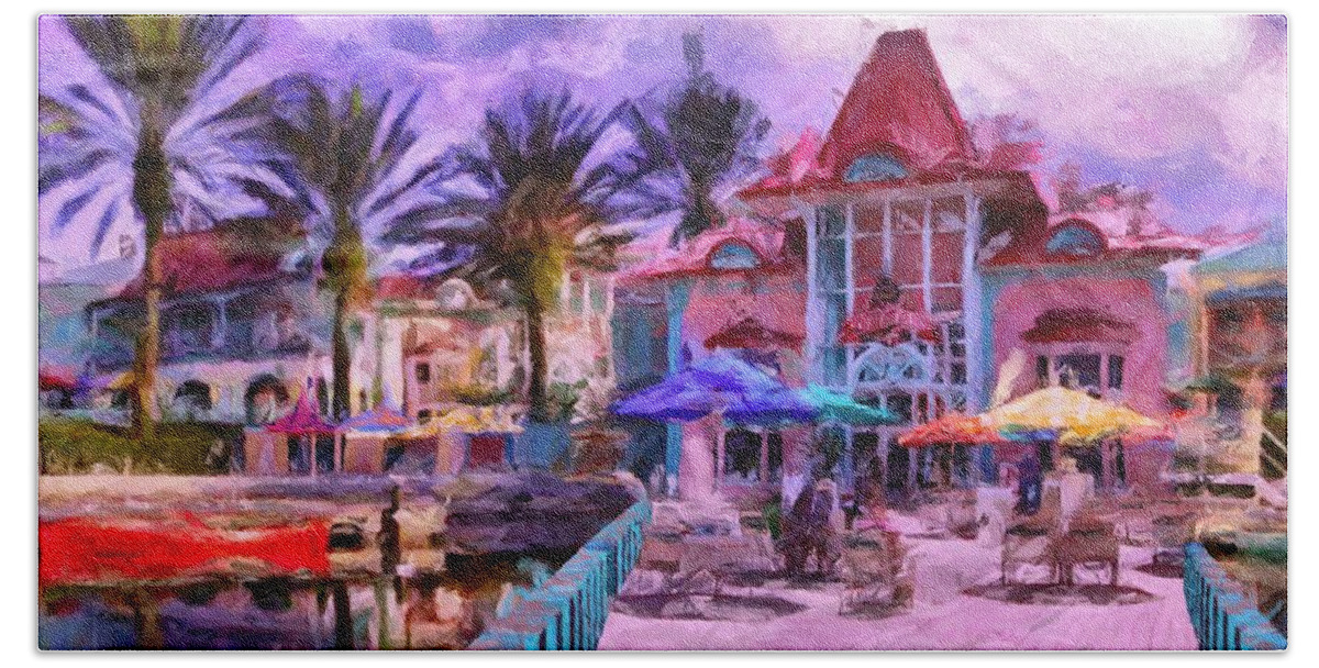 Caribbean Beach Disney Resort Beach Towel featuring the digital art Caribbean Beach Resort by Caito Junqueira