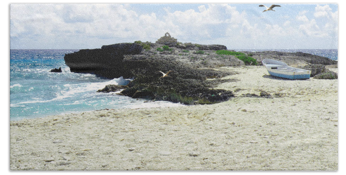 Beach Beach Towel featuring the photograph Caribbean Beach Scenic by Rosalie Scanlon