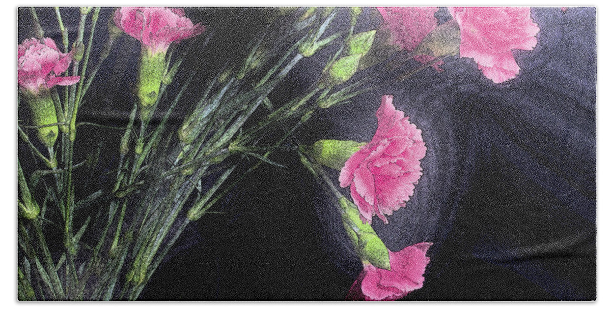 Carnations Beach Towel featuring the photograph Carnations by Mike Eingle