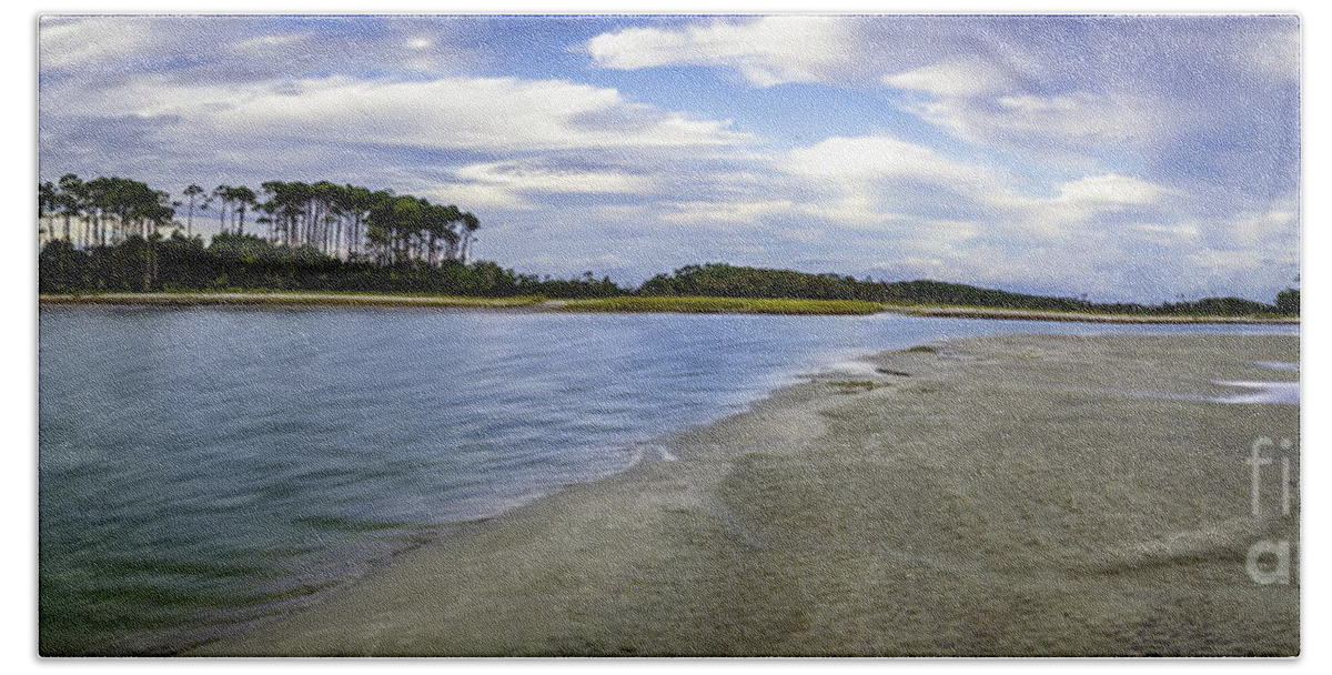 Beach Beach Sheet featuring the photograph Carolina Inlet at Low Tide by David Smith