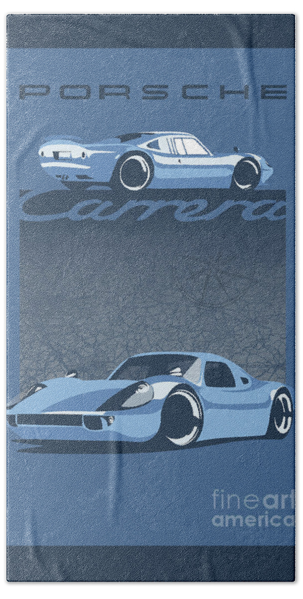 Porsche Beach Towel featuring the digital art Carrera by Sassan Filsoof