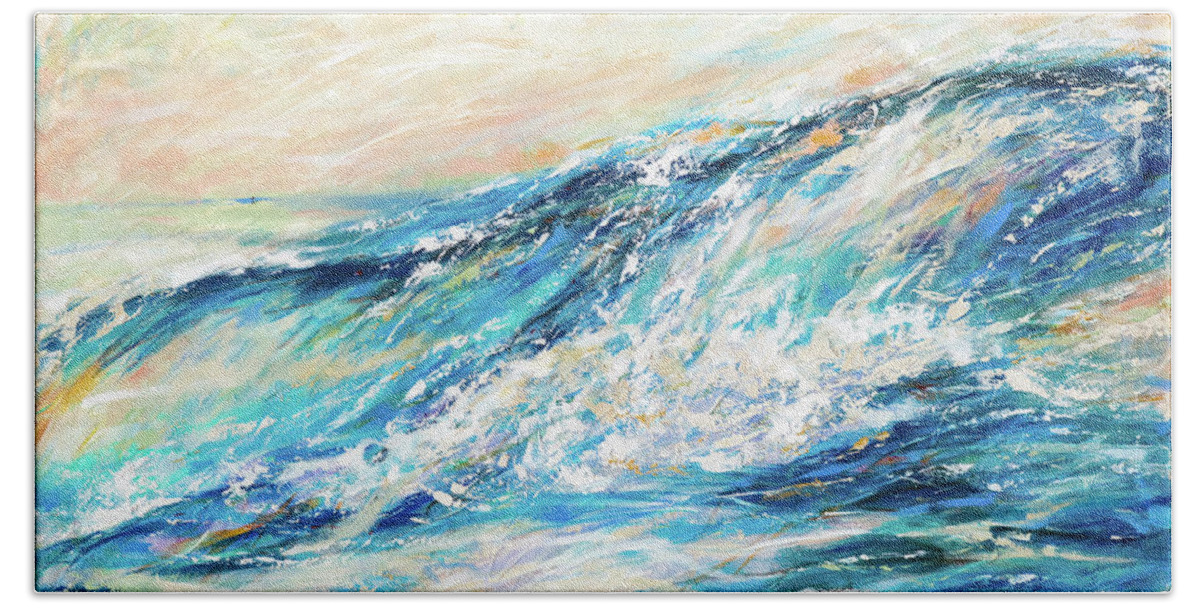 Ocean Beach Sheet featuring the painting Cascade by Linda Olsen