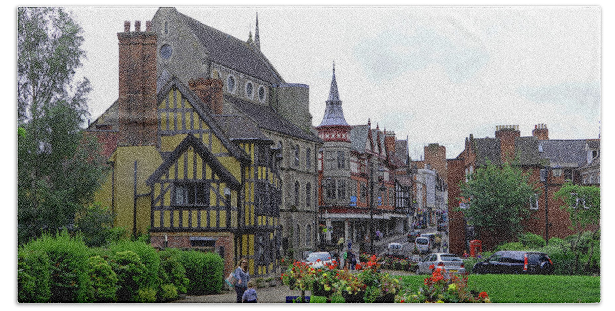 Castle Street Beach Towel featuring the photograph Castle Street, Shrewsbury by Tony Murtagh