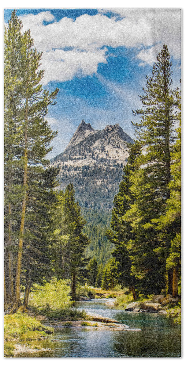 Landscape Beach Towel featuring the photograph Cathedral Peak by Susan Eileen Evans