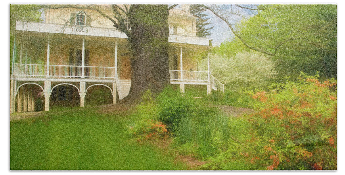 Thomas Cole Beach Sheet featuring the photograph Cedar Grove in Spring by Nancy De Flon