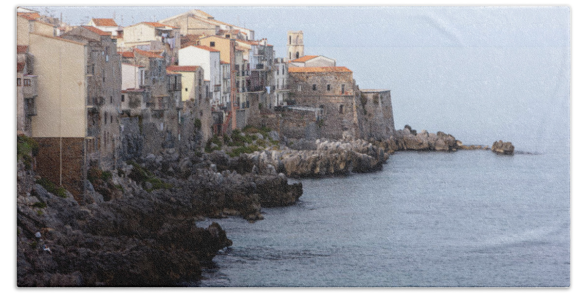 Cefalu Beach Towel featuring the photograph Cefalu, Sicily Italy by Andy Myatt