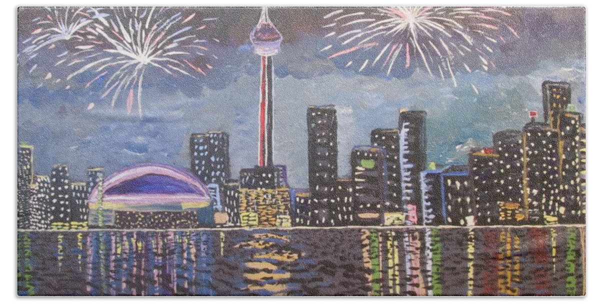 Toronto Beach Sheet featuring the painting Celebration Time by Jennylynd James