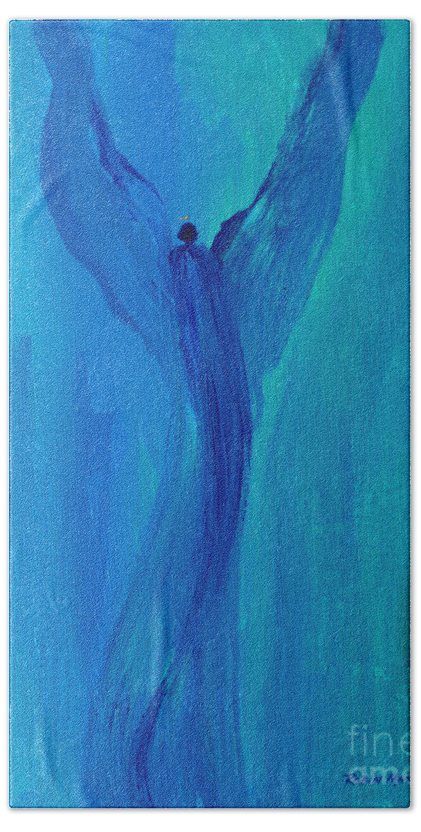 Celestialangel Beach Sheet featuring the painting Celestial Angel by Robin Pedrero