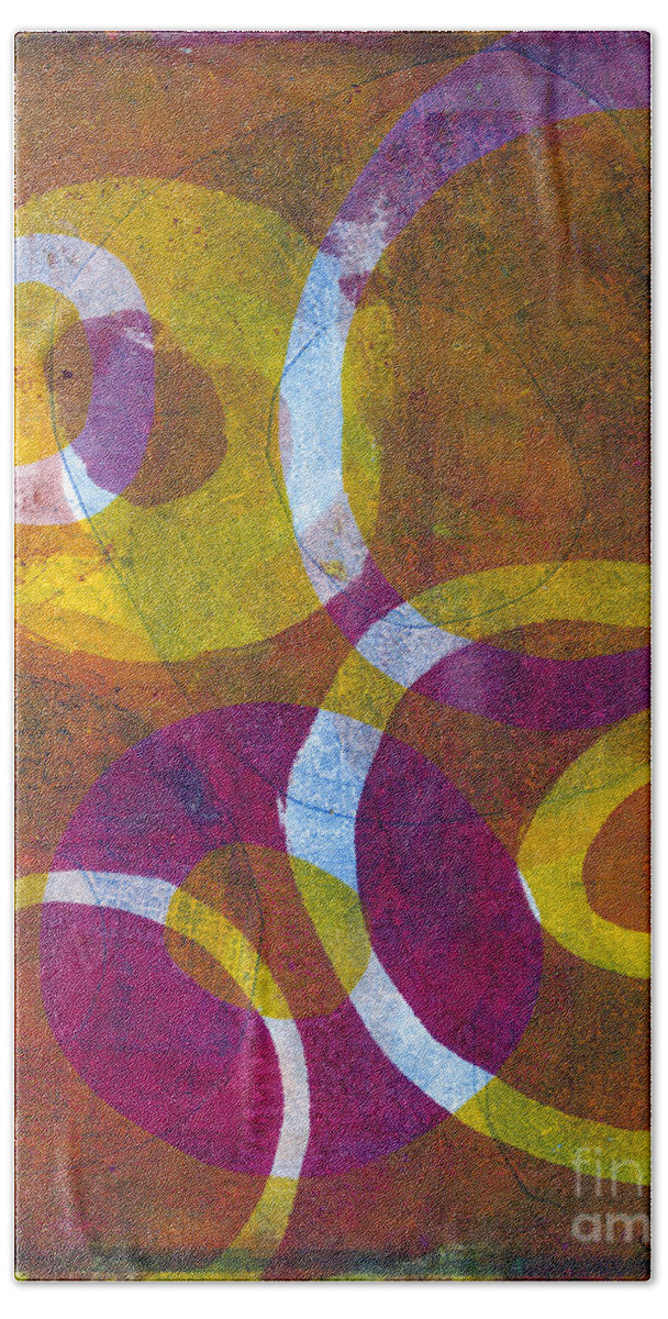 Abstract Beach Towel featuring the painting Cells 2 by Laurel Englehardt