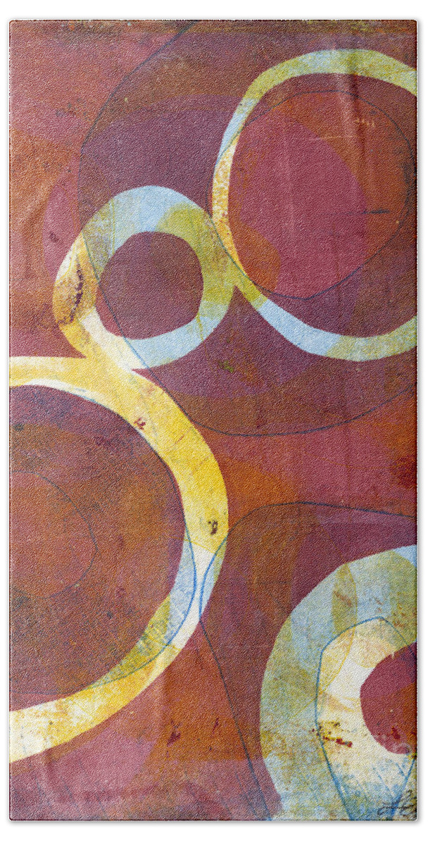 Abstract Beach Towel featuring the painting Cells I by Laurel Englehardt