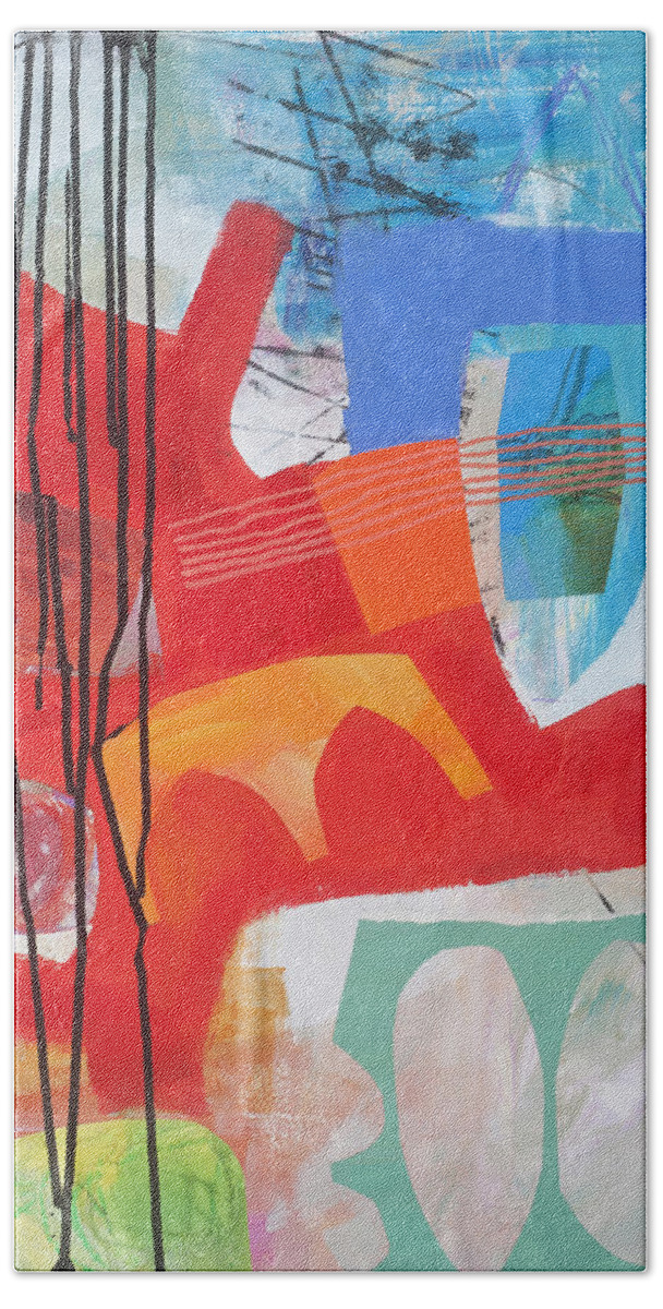 Jane Davies Beach Towel featuring the painting Chaos Theory#1 by Jane Davies