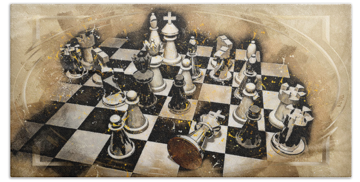 Chess Beach Towel featuring the digital art Checkmate by Ronald Bolokofsky