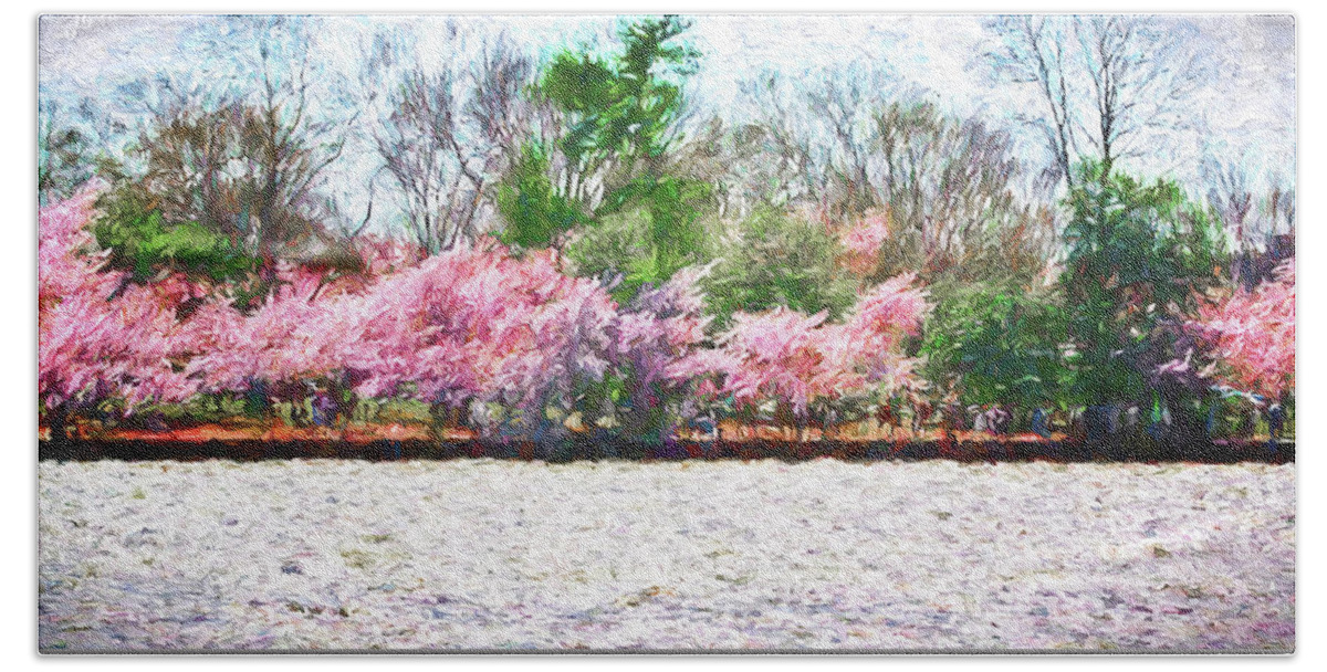 Cherry Blossom Day Beach Sheet featuring the photograph Cherry Blossom Day by Reynaldo Williams