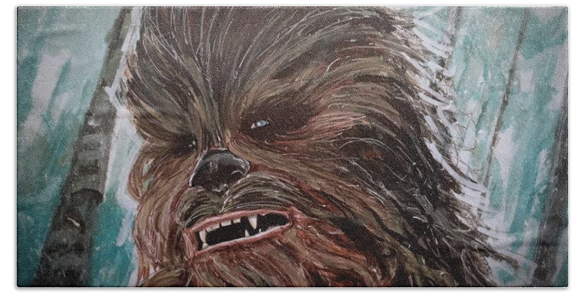 Chewbacca Beach Towel featuring the painting Chewbacca by Joel Tesch
