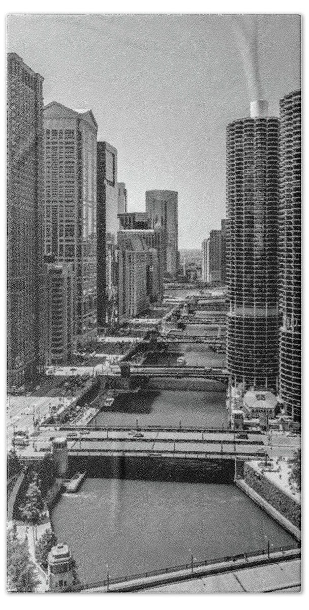 Chicago Beach Towel featuring the photograph Chicago River by Lev Kaytsner