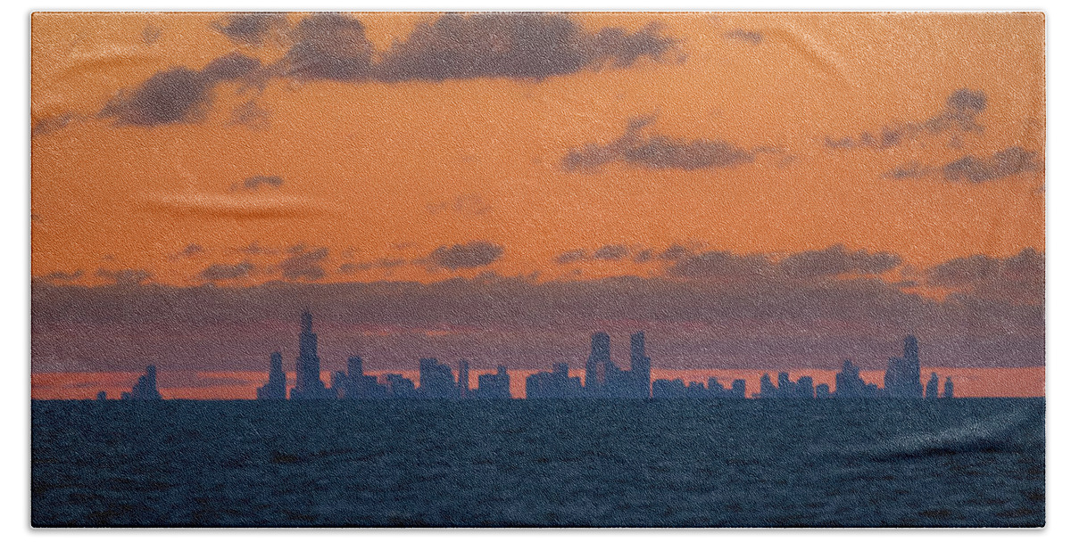 Chicago Beach Towel featuring the photograph Chicago Skyline by Ron Pate