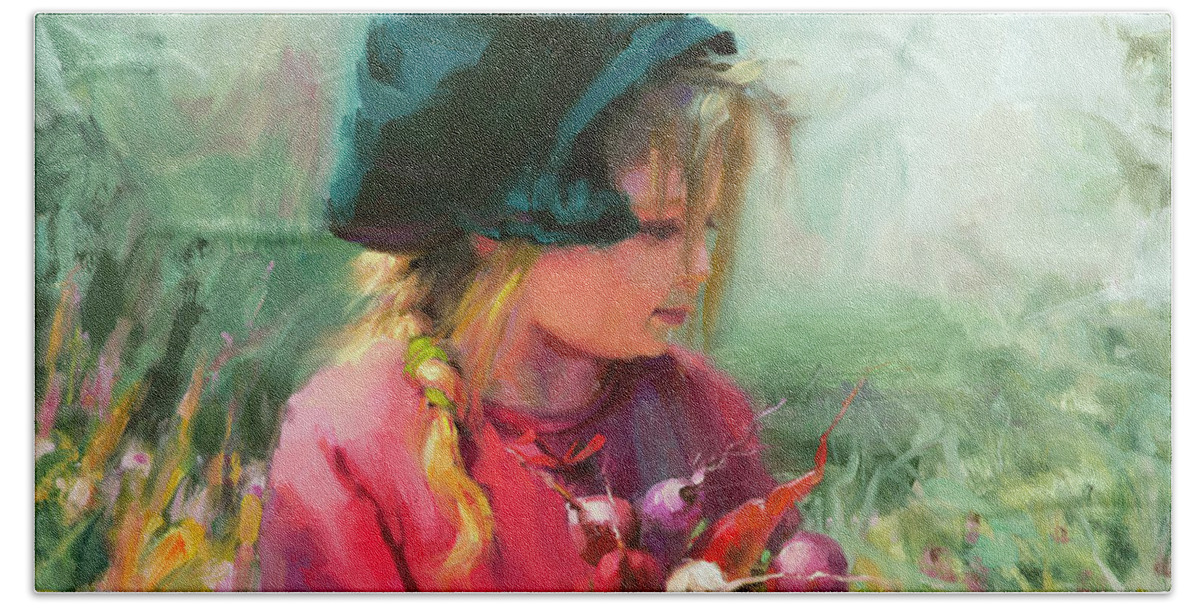 Child Beach Towel featuring the painting Child of Eden by Steve Henderson