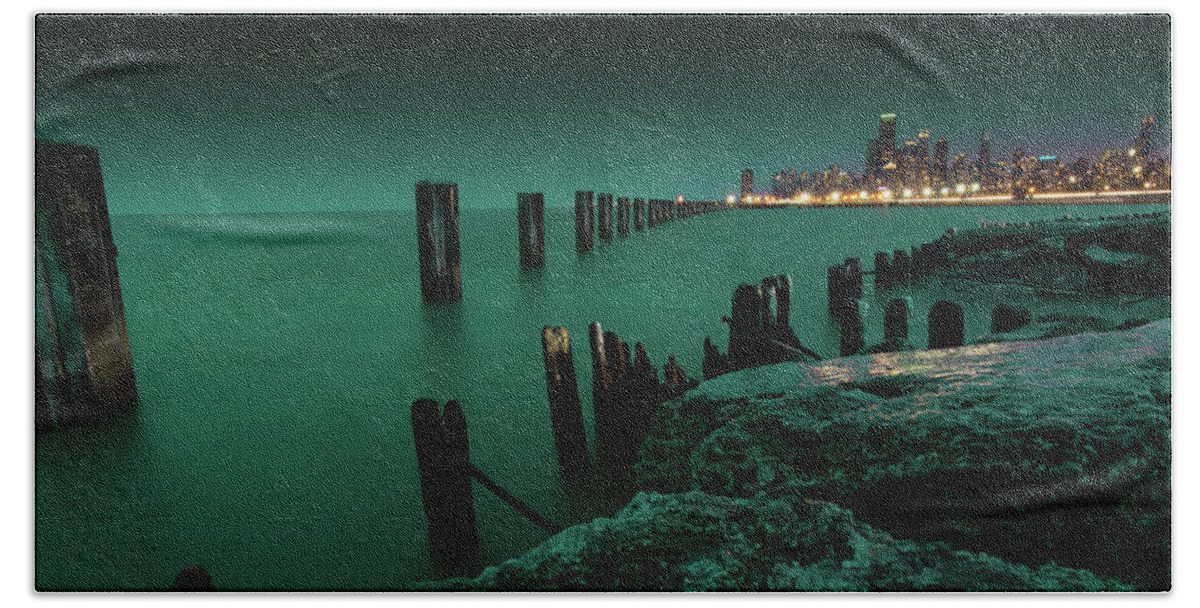 Chicago Beach Towel featuring the photograph Chilly Chicago by Dillon Kalkhurst