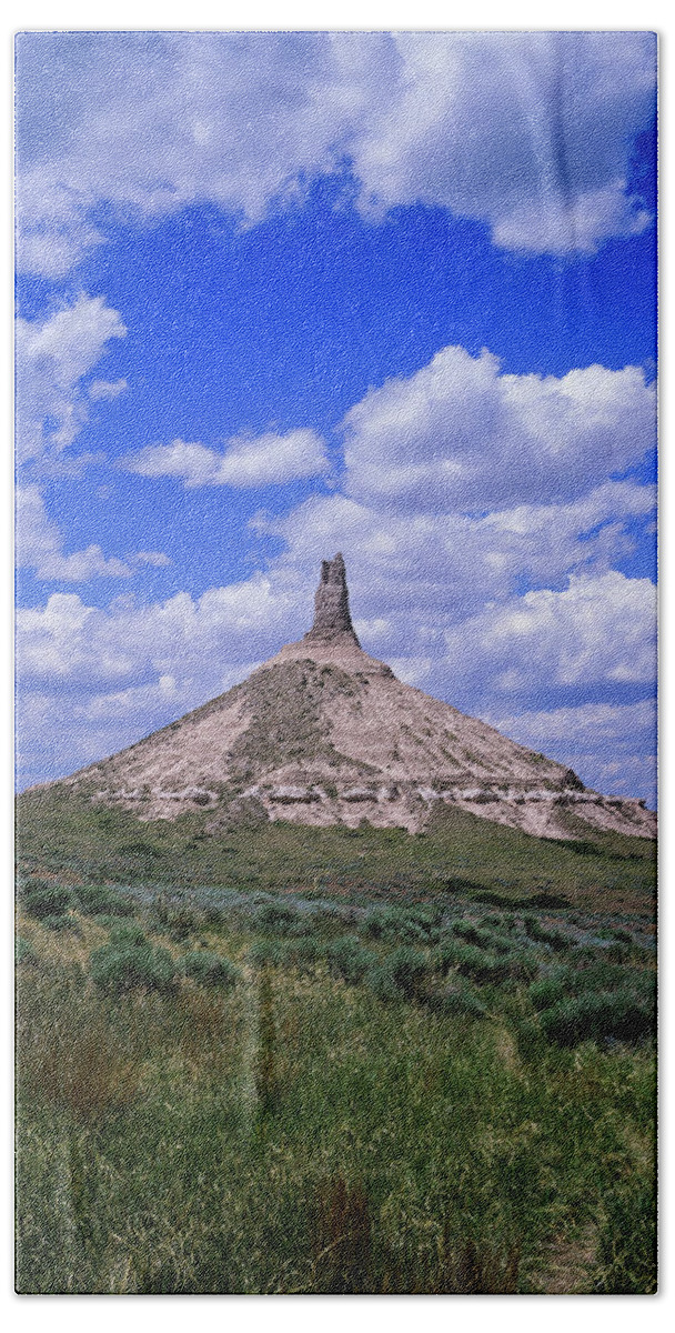 Chimney Rock Beach Towel featuring the photograph Chimney Rock by Robert Potts