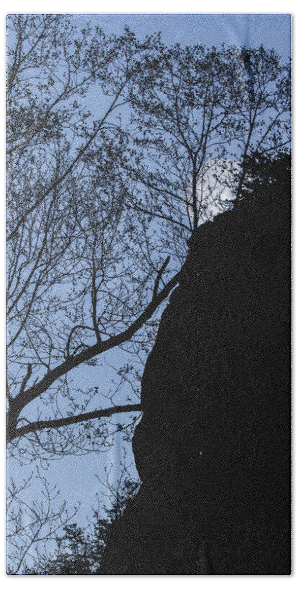 Silhouette Beach Towel featuring the photograph Chimney Rock State Park Silhouette by John Haldane