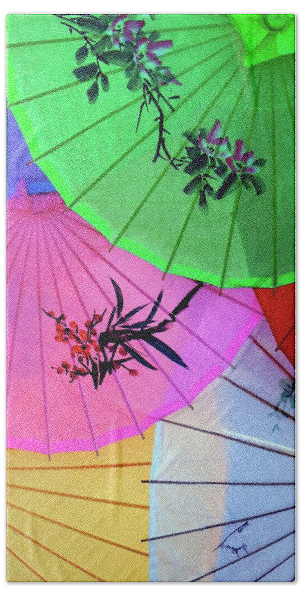 Parasols Beach Towel featuring the photograph Chinese Parasols by Nora Martinez