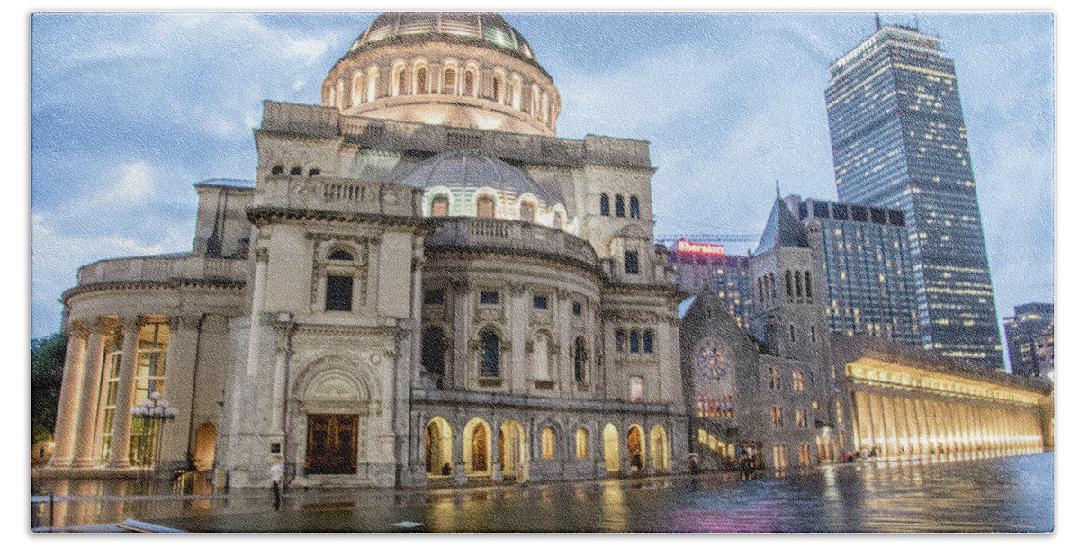 Christian Science Center Beach Towel featuring the photograph Christian Science Center in Boston by Peter Ciro