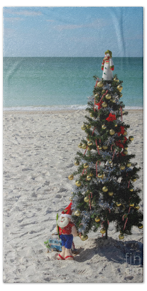 Anna Maria Island Beach Towel featuring the photograph Christmas on the Beach by Liesl Walsh