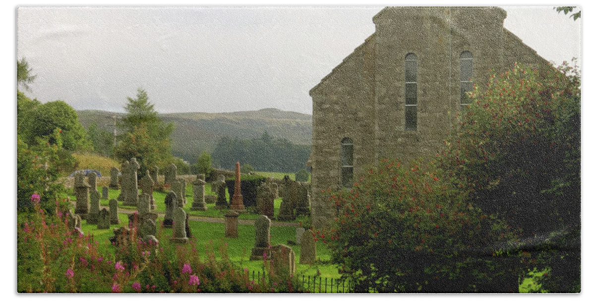 Churchyard Beach Towel featuring the photograph Church in Isle of Skye by Azthet Photography