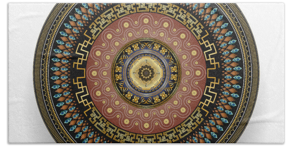 Mandala Beach Towel featuring the digital art Circularium No 2645 by Alan Bennington