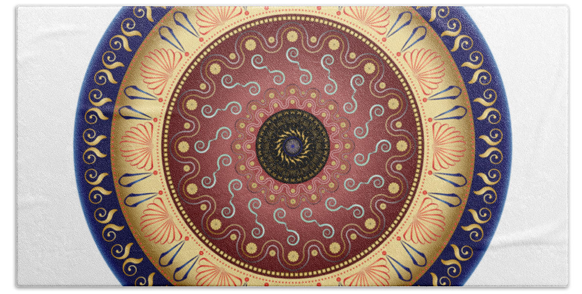 Mandala Beach Sheet featuring the digital art Circularium No 2647 by Alan Bennington