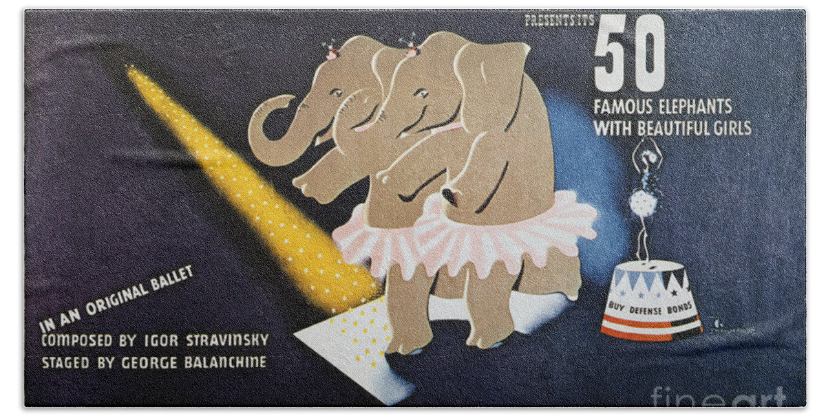 1942 Beach Towel featuring the photograph Circus Poster, 1942 by Granger