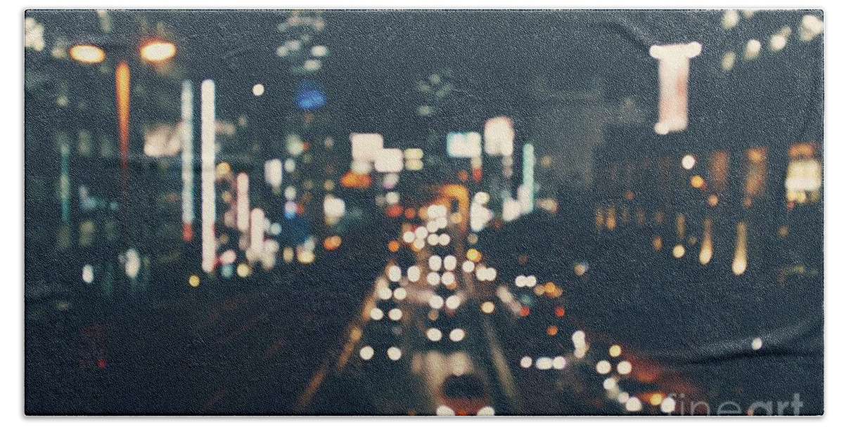 Photography Beach Towel featuring the photograph City Lights by MGL Meiklejohn Graphics Licensing