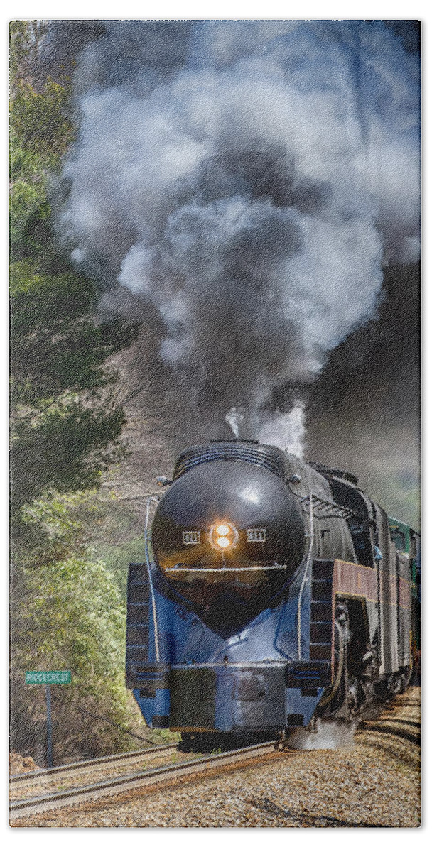 Trains Beach Sheet featuring the photograph Class J 611 Steam Engine at Ridgecrest by John Haldane