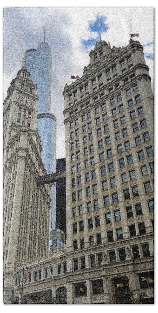 Classical Beach Towel featuring the photograph Classical Acrophobia in Chicago by Robert Meyers-Lussier