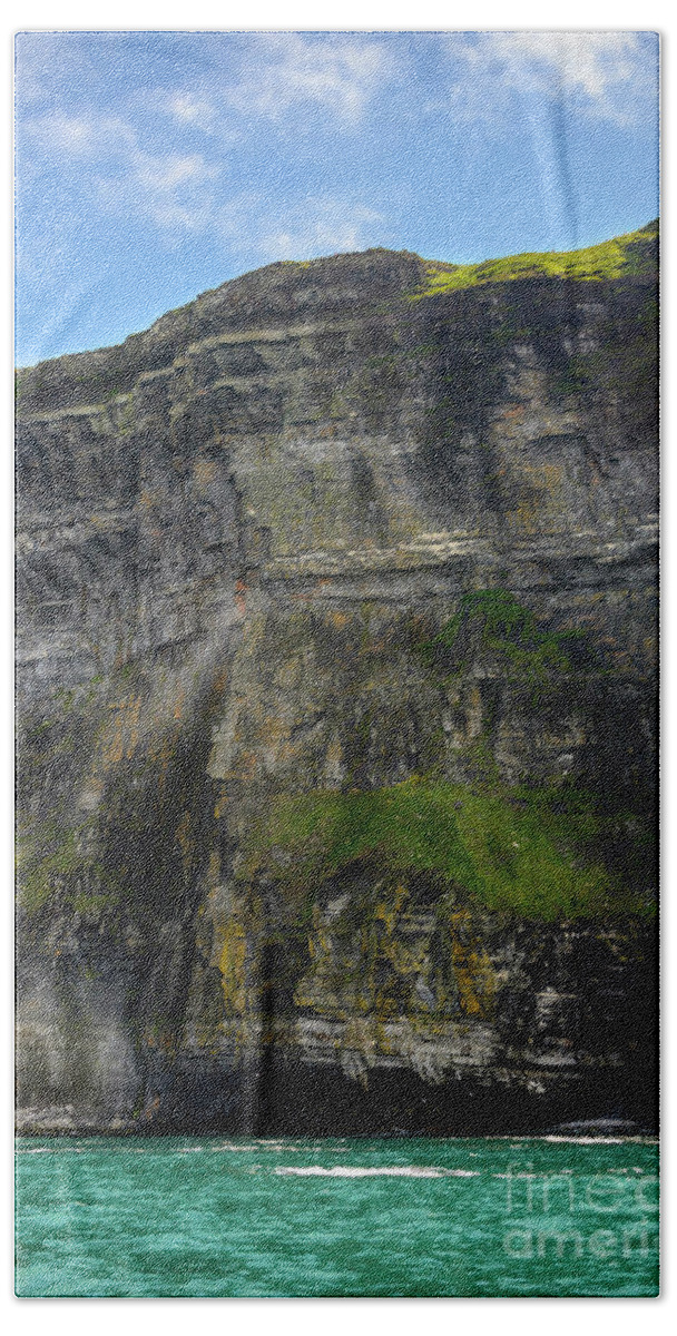 Cliff Beach Sheet featuring the photograph Cliffs of Moher from the sea close up by RicardMN Photography