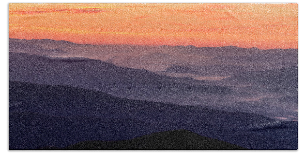Clingmans Dome Beach Towel featuring the photograph Clingmans Dome Fall Sunrise by Teri Virbickis