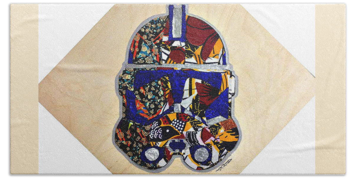 Clone Trooper Beach Towel featuring the tapestry - textile Clone Trooper Star Wars Afrofuturist by Apanaki Temitayo M