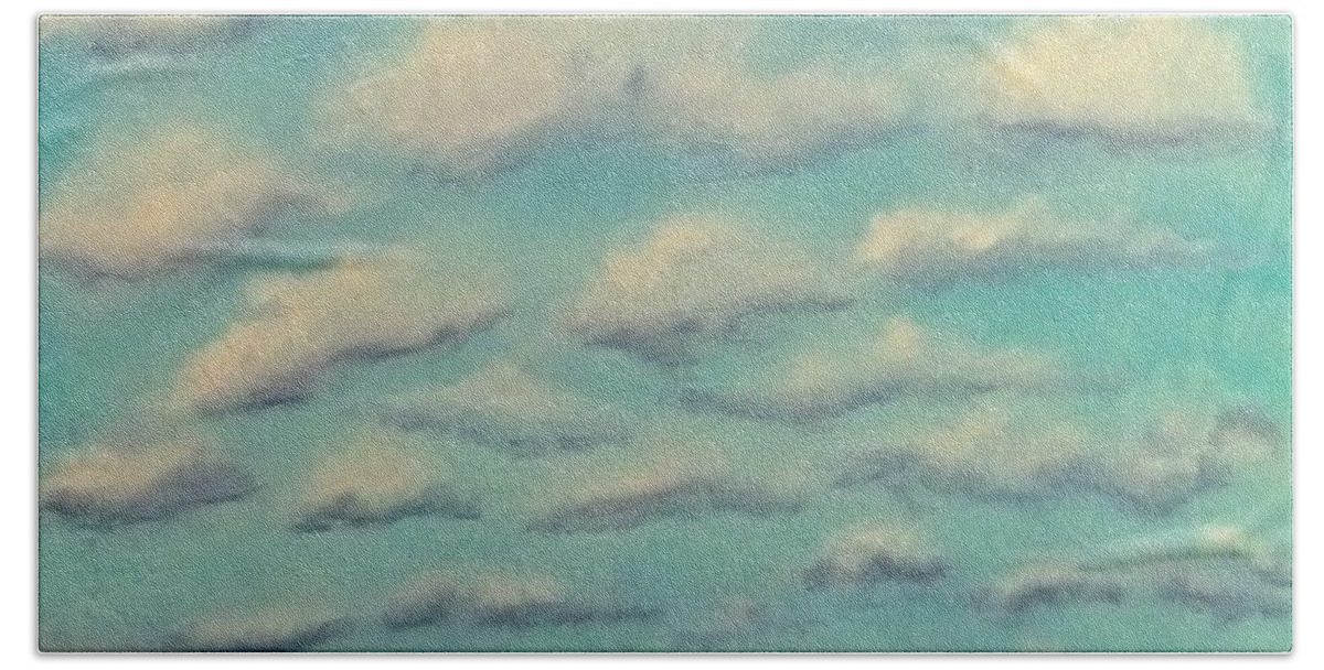 Clouds Beach Towel featuring the painting Cloud Study Cropped Image by Barrie Stark