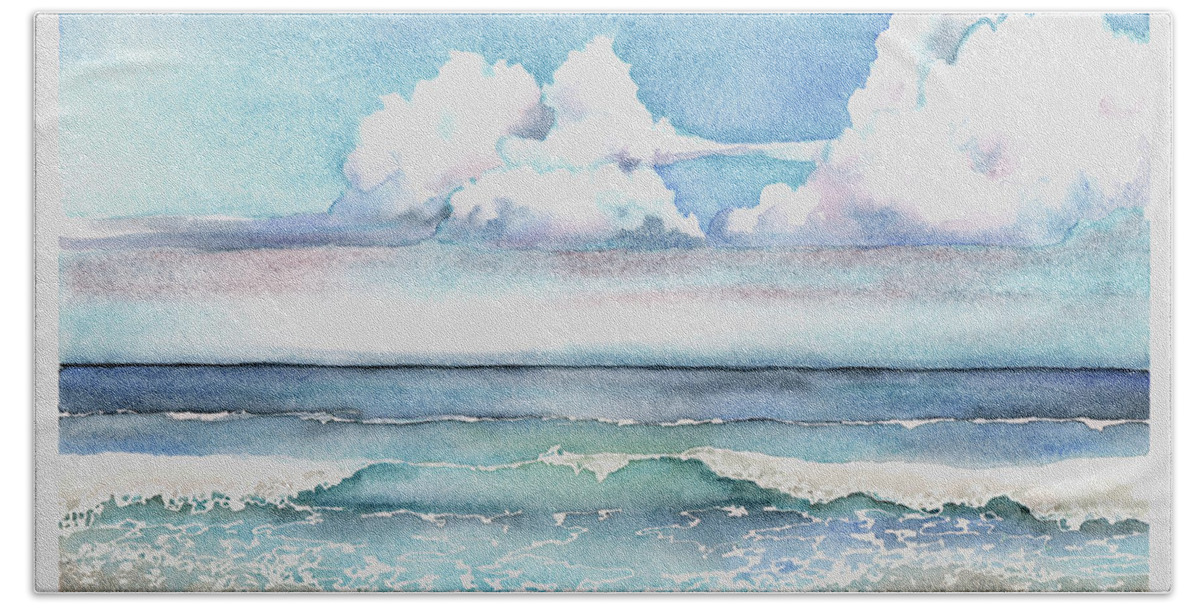 Clouds Beach Towel featuring the painting Cloudburst by Hilda Wagner