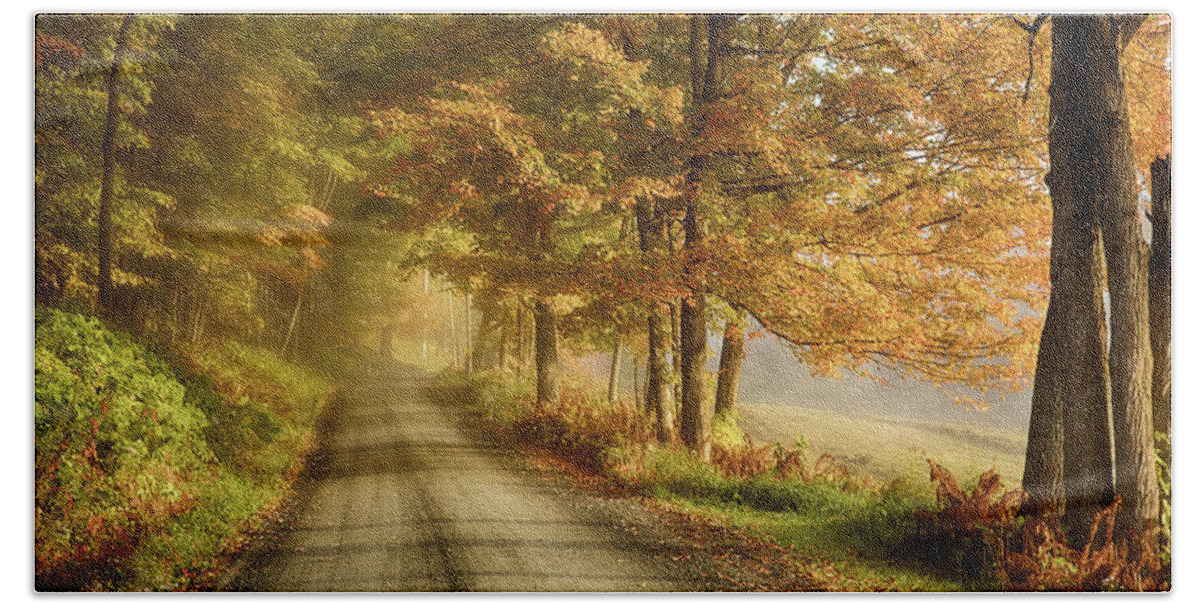 Cloudland Road Vermont Beach Towel featuring the photograph Cloudland road in Vermont by Jeff Folger