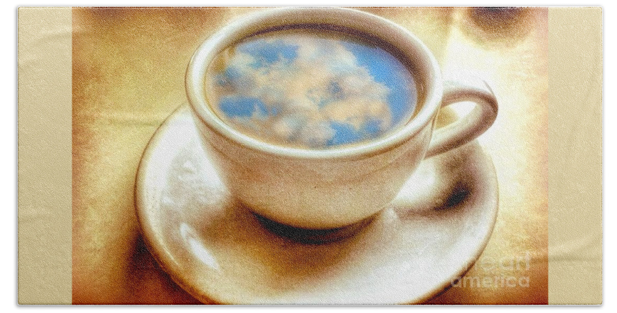 Coffee Beach Sheet featuring the photograph Clouds In My Coffee by Beth Ferris Sale