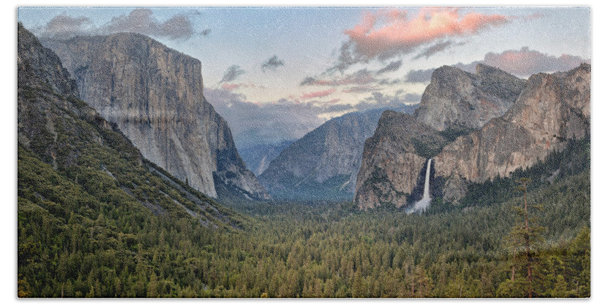 Photography Beach Sheet featuring the photograph Clouds Over A Valley, Yosemite Valley by Panoramic Images