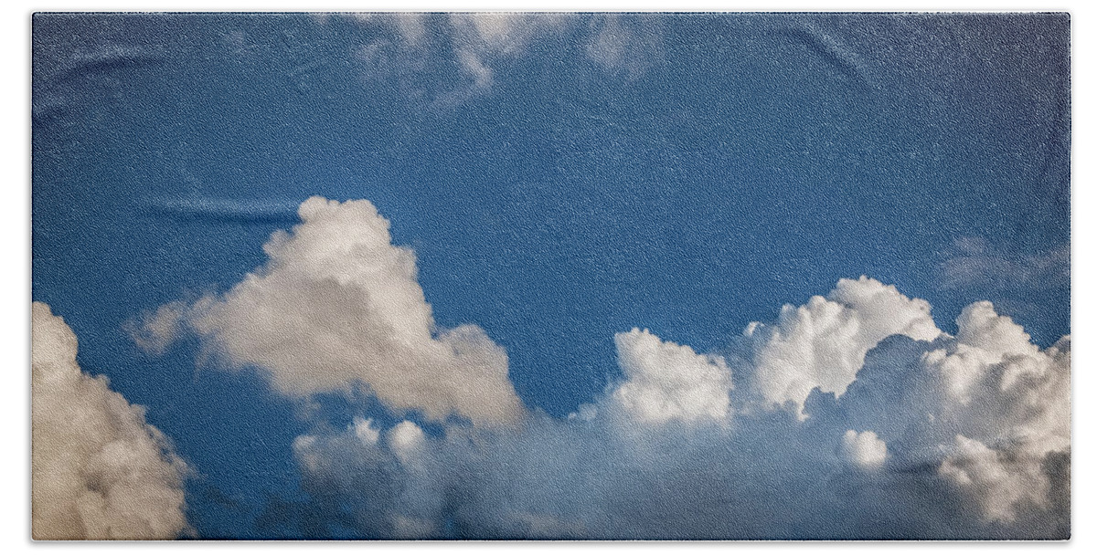 Clouds Beach Towel featuring the photograph Clouds Stratocumulus Blue Sky Painted 13 by Rich Franco