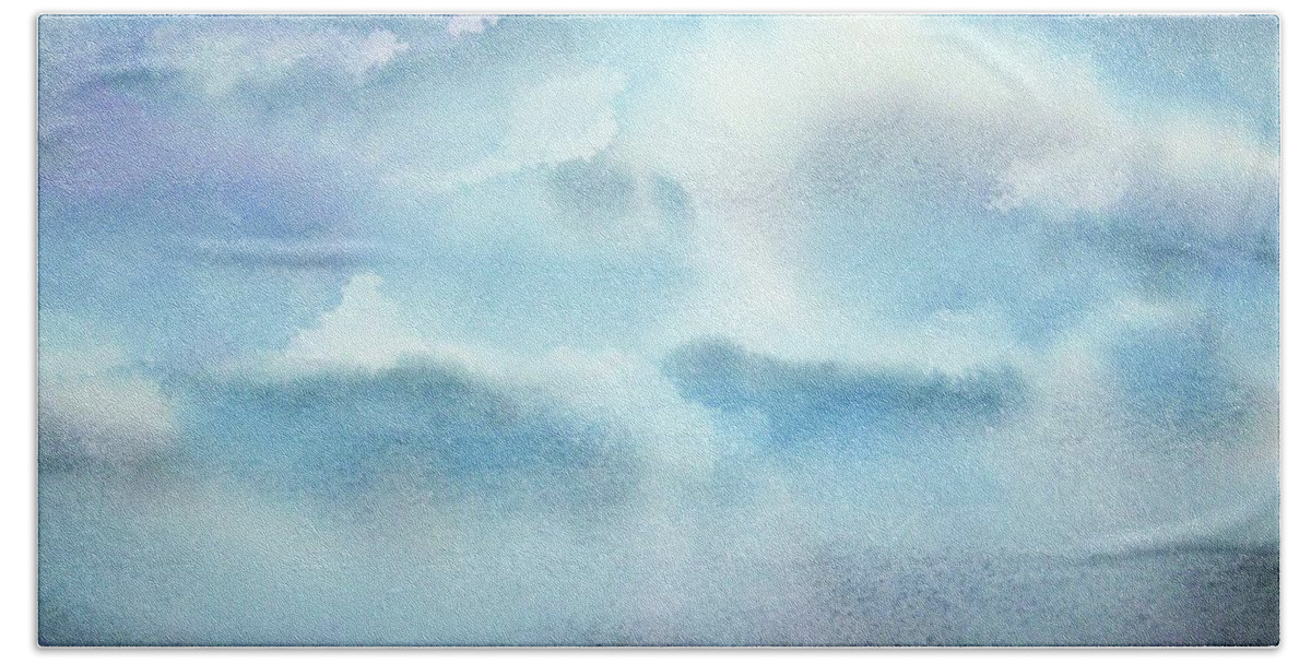 Clouds Beach Sheet featuring the painting Cloudscape by Ellen Levinson